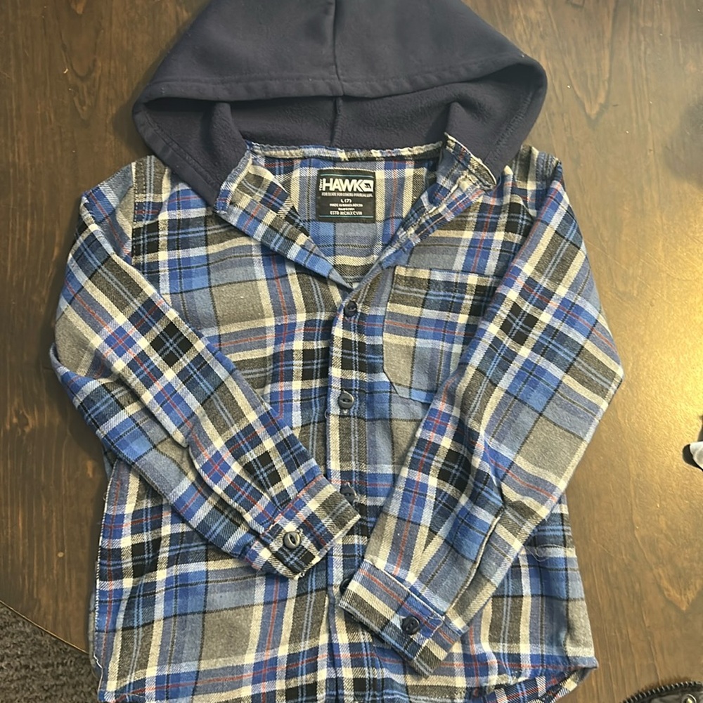 Boys 7 hoodie button up